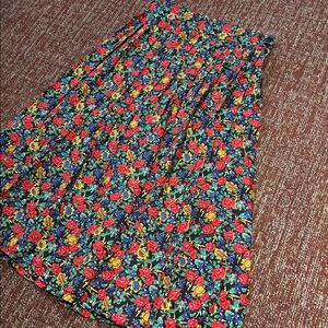 Vintage Chaus pleated midi skirt floral damask printed Victorian skirt size 12